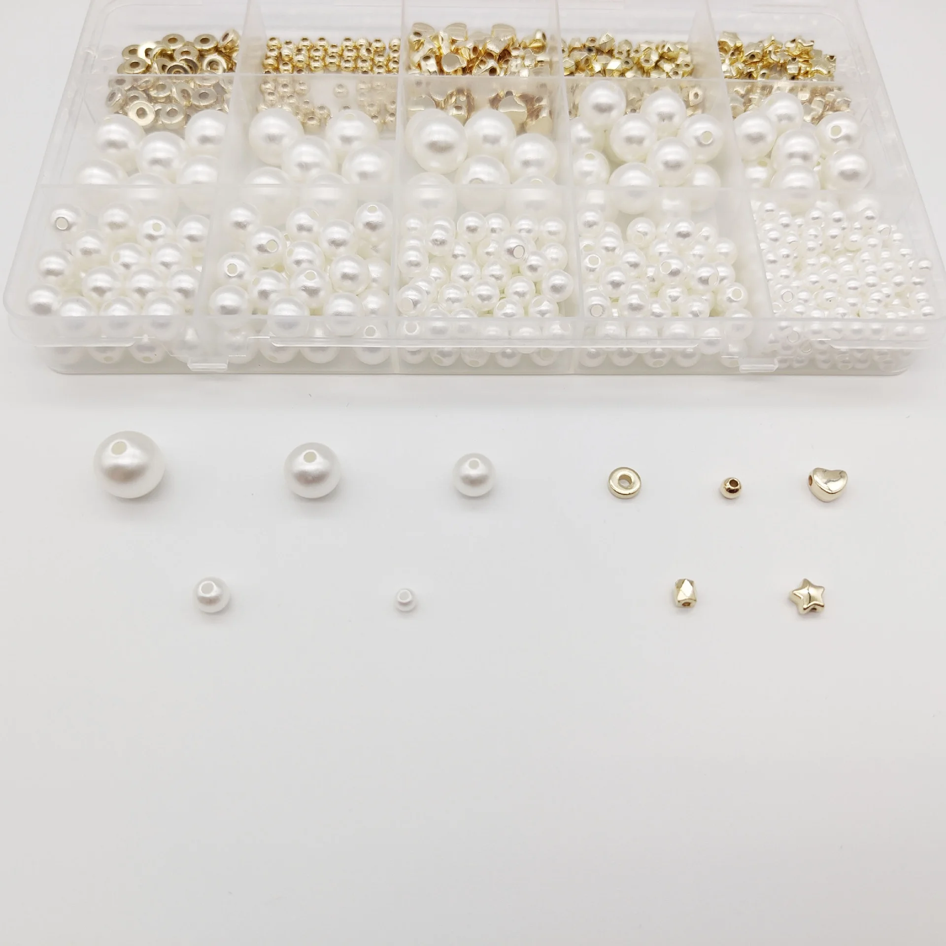 Wholesale Amazon best-selling 15 grid 720 piece boxed pearls, used for DIY jewelry necklace jewelry production