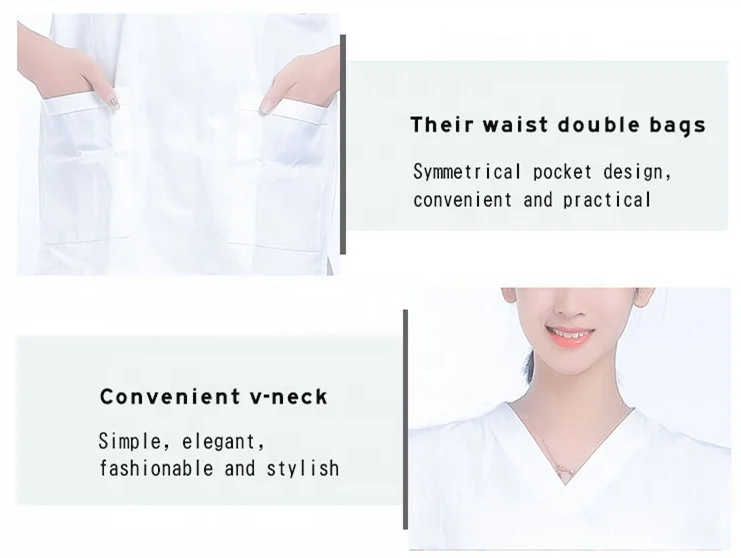100% cotton white modern medical uniforms hospital women nurse doctor nursing scrubs sets clinic uniform