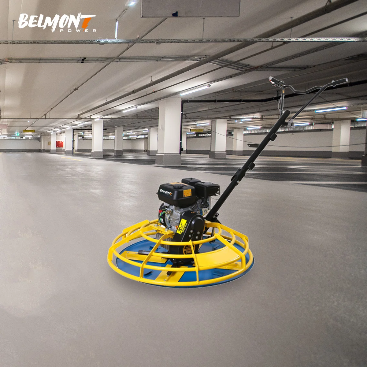 Air-cooled petrol power trowel machine with handle