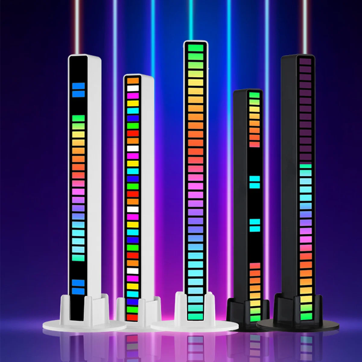 Car Atmosphere light LED Voice-controlled Light with APP Bluetooth RGB Fantasy Color Computer Desktop Rhythm Sensor Light