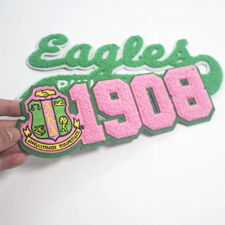 Digitizing Embroidered Services Custom Numbers Logo Embroidery Iron on Chenille Patches Letters for Sportswear