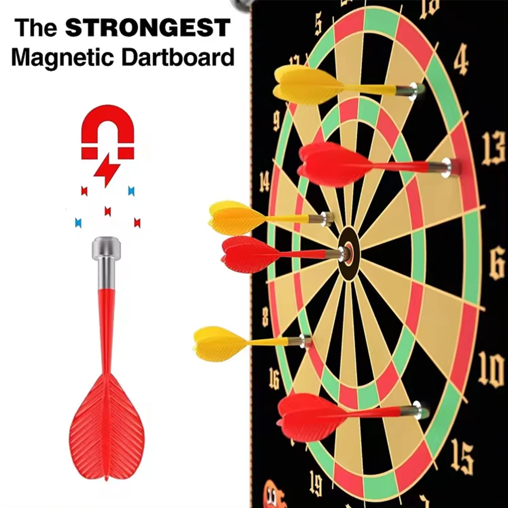 Customized kids indoor party sports shooting folding toy magnetic darts board set
