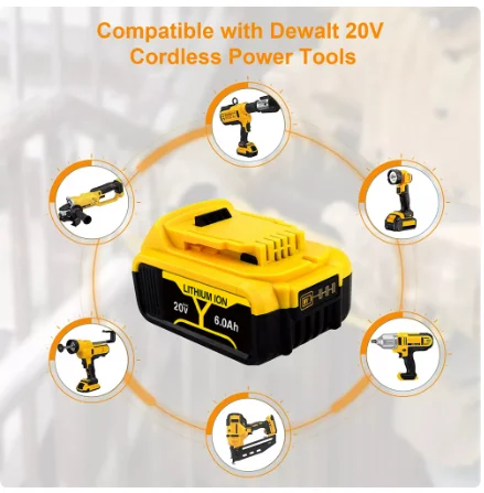 Rechargeable Battery DCB609 20V 4.0Ah 6.0Ah  for Dewalt Screwdrivers Drills, Screwguns, Tungsten Carbide Screwdrivers