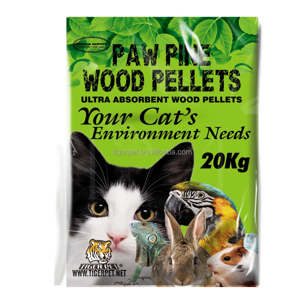 Wholesale Natural Pine wood pet cat litter Pellets TIGER PET