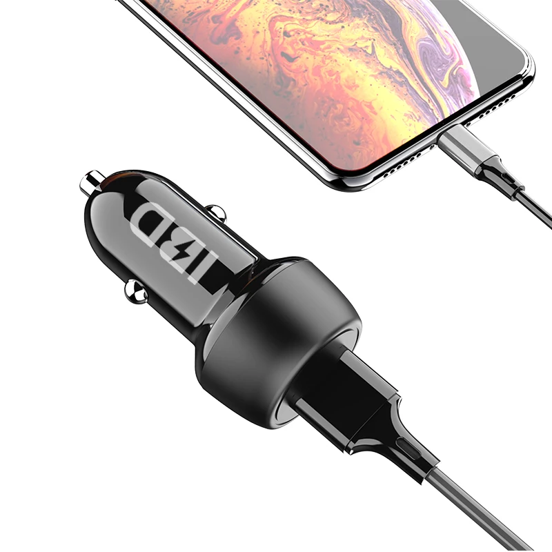 IBD Mini Design Single Port QC3.0 4.0 18W Quick Charge Car Charger With Matte Finish Bottom For iPhone 12&13