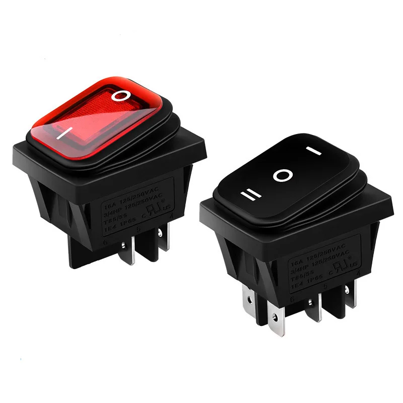 Hot selling KCD4 rocker switch 12V 24V 220 VLED lighting circular switch 4pin 6PIN waterproof rocker switch