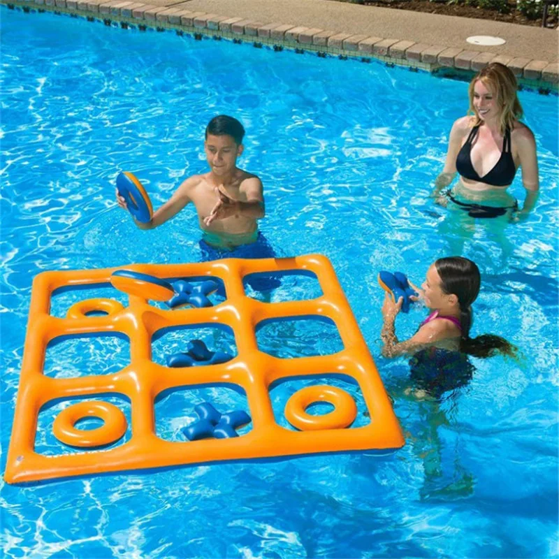 PVC inflatable water nine-square frame grid chessboard inflatable XO toss game