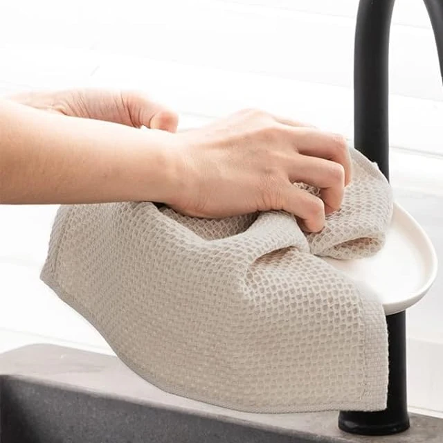 100% Cotton Waffle Kitchen Towels Super Absorbent Kitchen Dish Towel for Brand Promotion Quick Dry Kitchen Towel for Hot Sale...