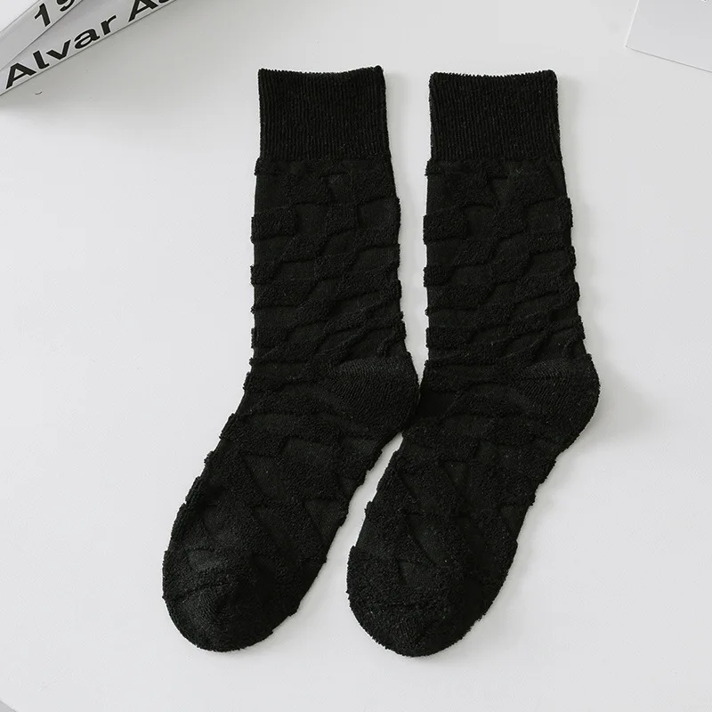 Spring fashion green blue terry pattern women socks cotton socks