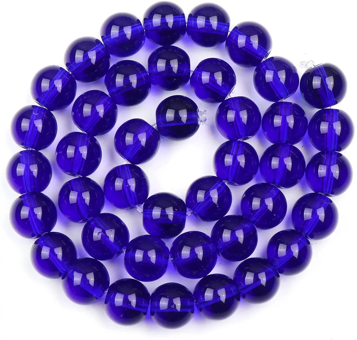 60pcs/strand 6mm Natural Blue Dyed Jade Stone Loose Beads for Jewelry Making