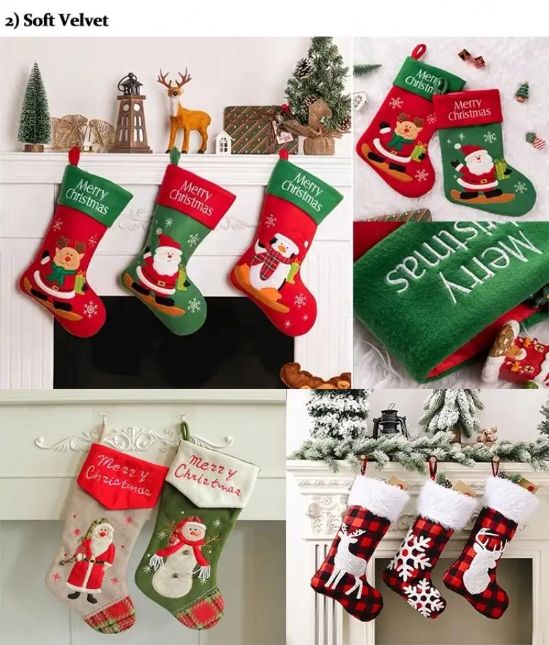 Hot Selling 2023 Kids Gifts Socks Decoration Xmas Small Christmas Stocking Knit Christmas Stockings