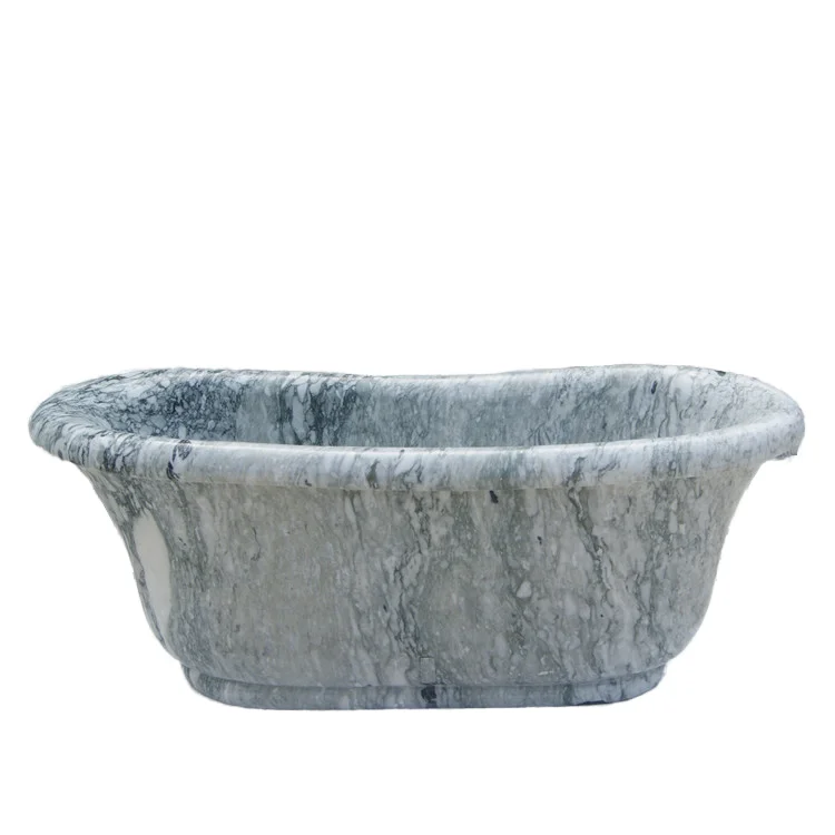Hot sale design antique natural white marble stone bathtub