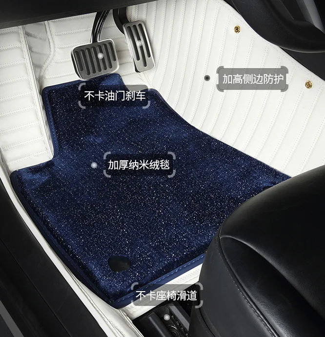 2020 BYD  Han DM Tang DM E2 E3 E5 E6 Han EV  leather car mats Double-layer detachable beautiful and easy to clean