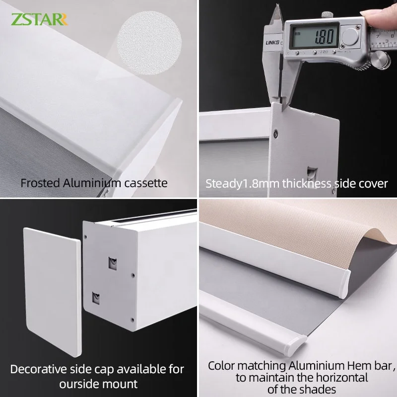 Automatic Blinds Automatic Day and Night Blackout Blinds Dual Layers Rechargeable Motorized Roller Blinds for Hotel Home Office