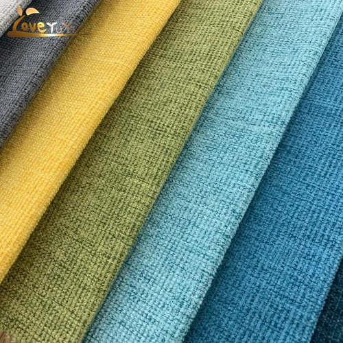 Stock Lots Yarn Dyed Plain Colorful Chenille Sofa polyester Upholstery Fabric