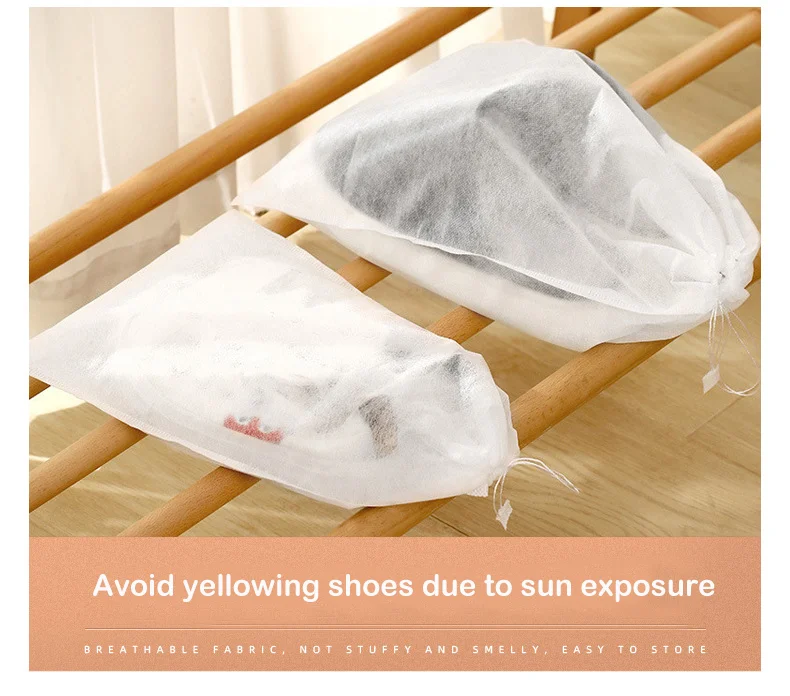 RU Hot sale non woven drawstring shoes bag with custom logo recycled drawstring bag