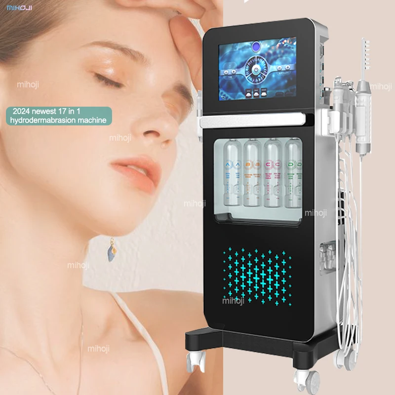 17 In 1 Hydro Jet Peel Facial Machine With Microdermabrasion Ice Blue Handheld Hydro Machine