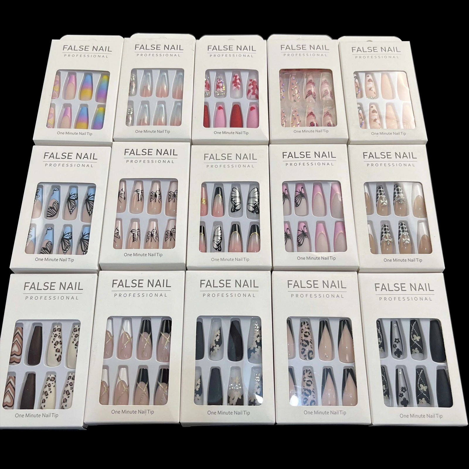 Ins Hot Sell Faux Ongles Printed Fake Nails Brand Accessories Art OEM Impress Manicure Reusable Long-Lasting Artificial Nails