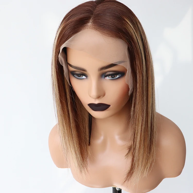 
Beautiful Blonde Highlight Color High Quality Brazilian Virgin Hair Jewish Wig Kosher Wigs For women 