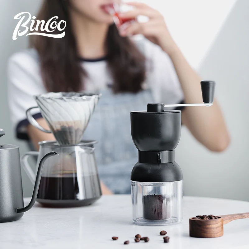 Bincoo New Arrival Manual Conical Burr Coffee Grinder Homeuse Espresso With Acrylic Coffee Powder Jars
