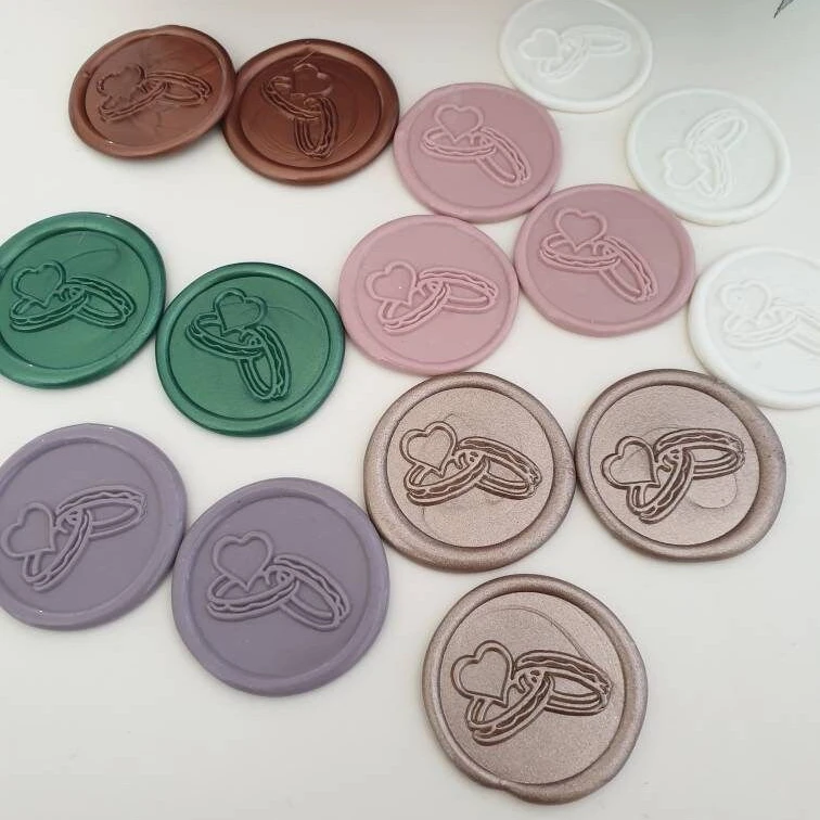 Custom Self Adhesive Wax Seal stickers Wedding Invitation envelope Seals Business wax seal stickers