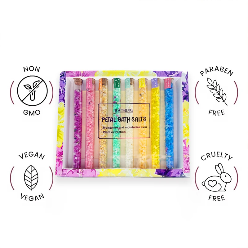 Ready to ship Factory low price 100% natural Wholesale Handmade organic Essential Oils salt Bath Crystal Relaxing Bath Salts