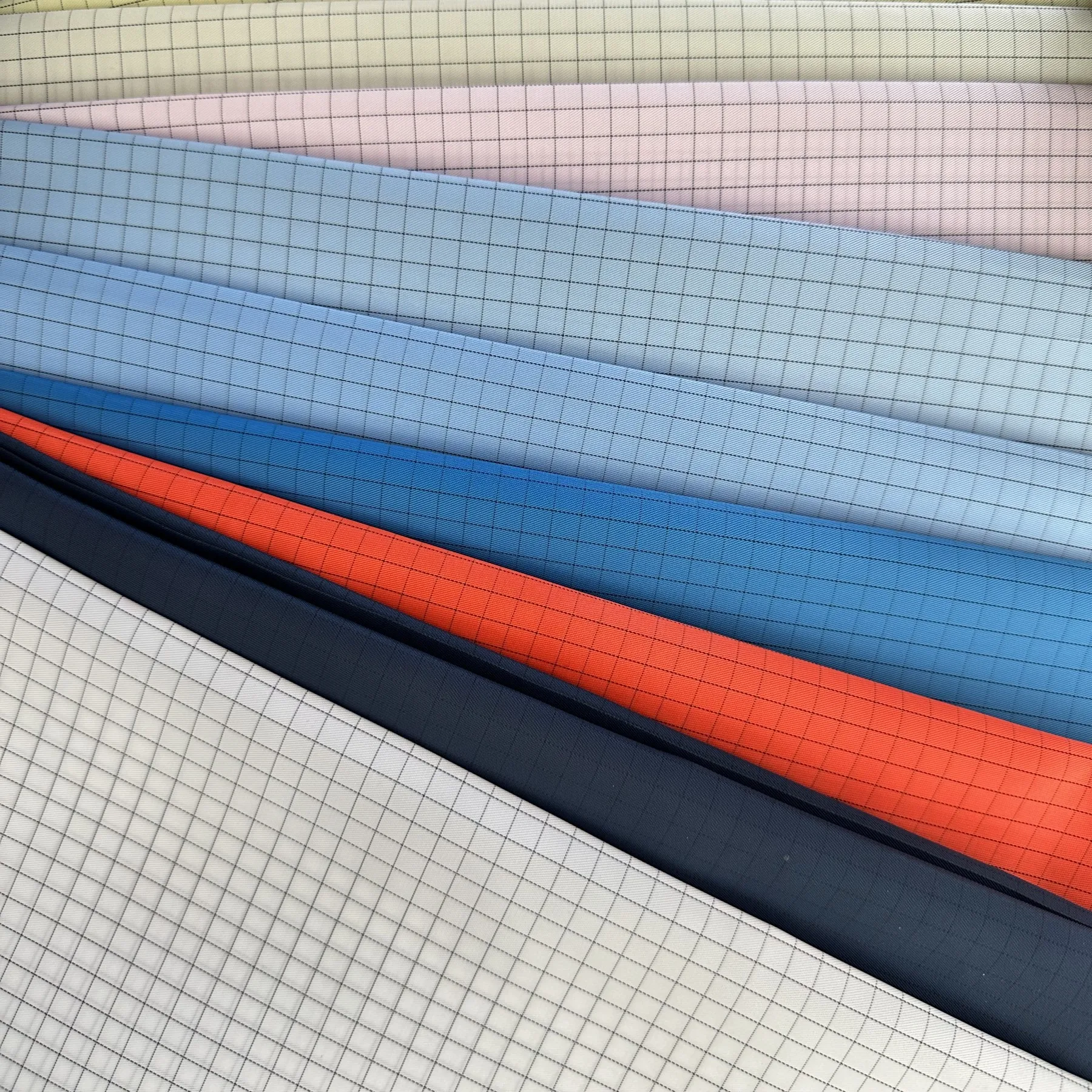 Medical polyester electrical conductive antistatic esd poly yarn carbon fiber clothing fabric for clean room workwear