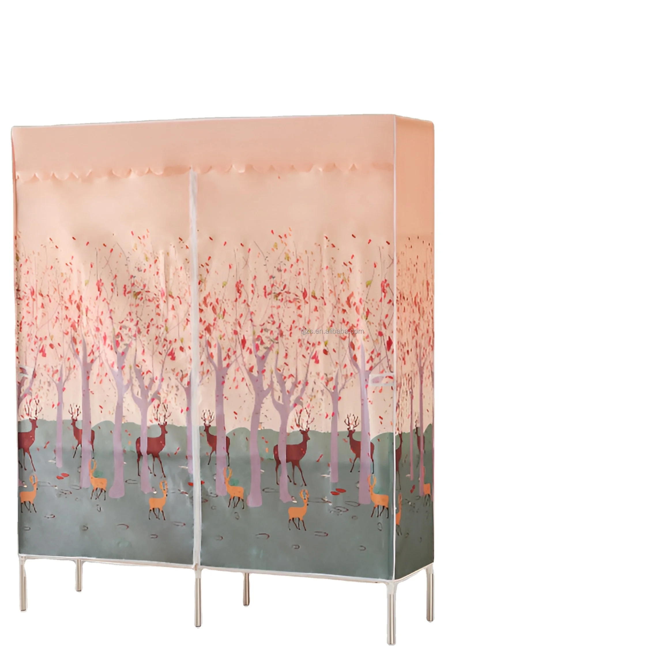 Cloth wardrobe bedroom home rental room full hanging clothes pole Strong and durable steel frame children storage clothes rack