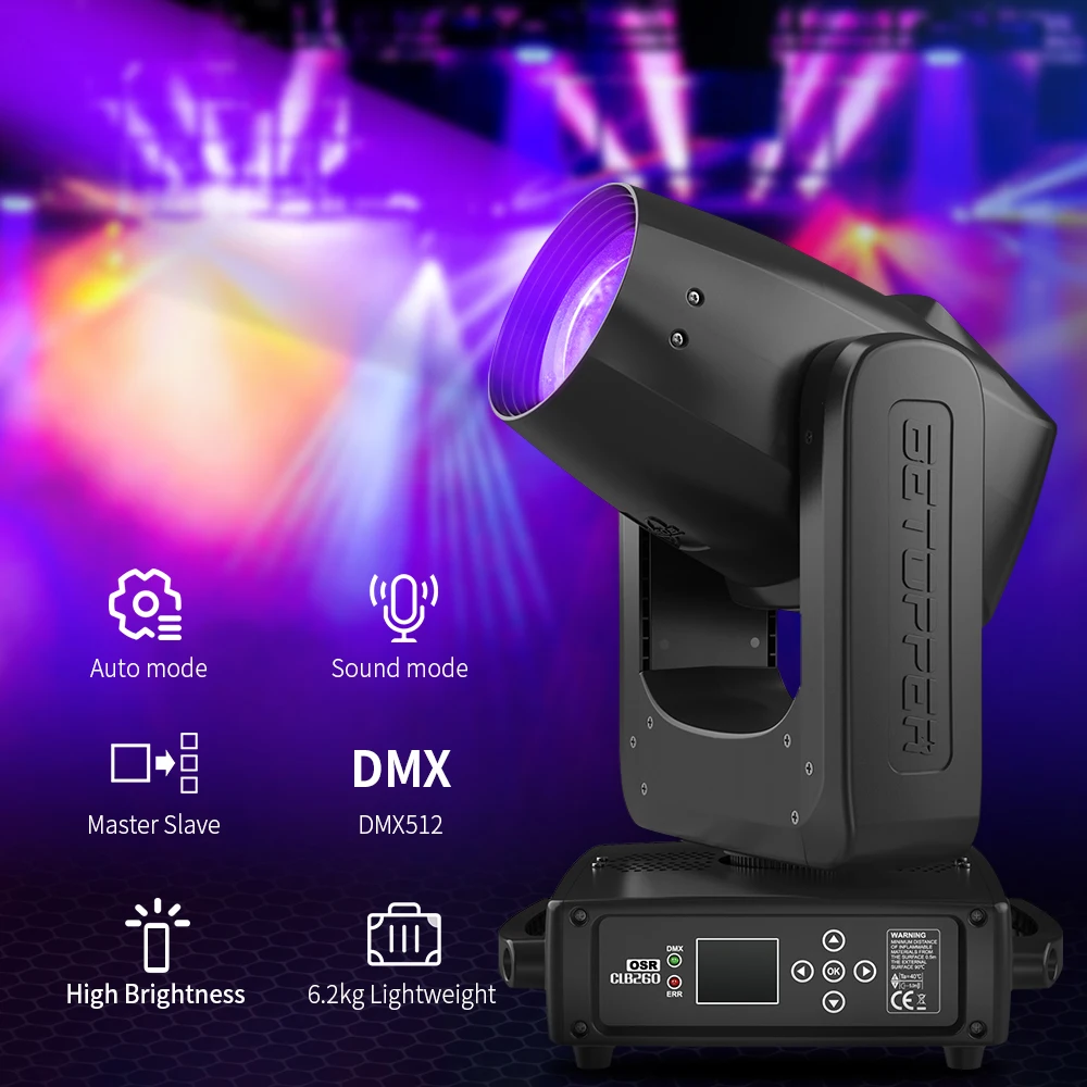 Big Dipper CLB260 DMX Disco Beam Light 260W 6kg Mini 9R Sharpy Moving Head Stage Lights Disco Club Lighting
