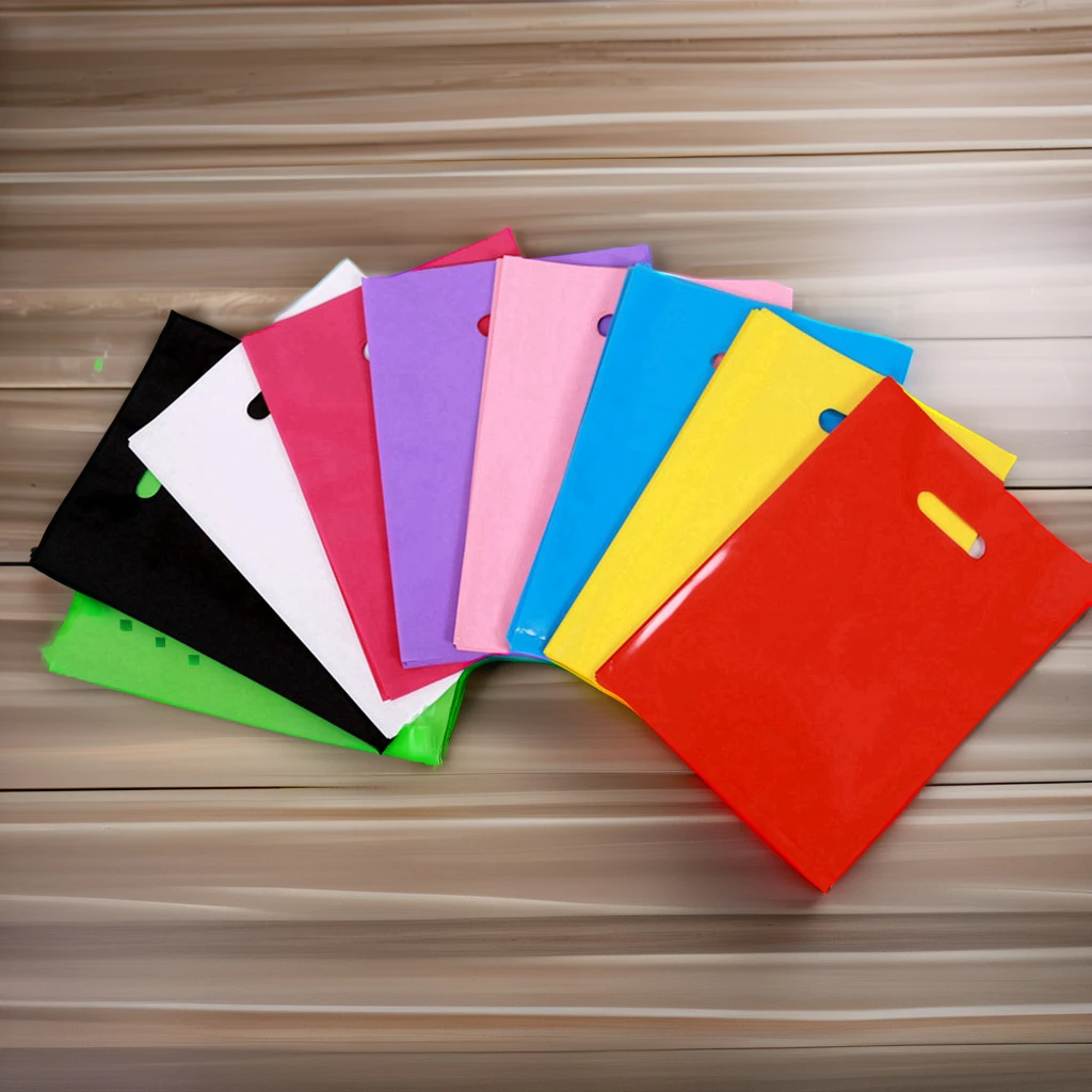 Wholesale Custom Recyclable T-Shirts Shopping Bags Die Cut Handle Grocery Business Promotion Clothes Pet Food Jelly Sushi