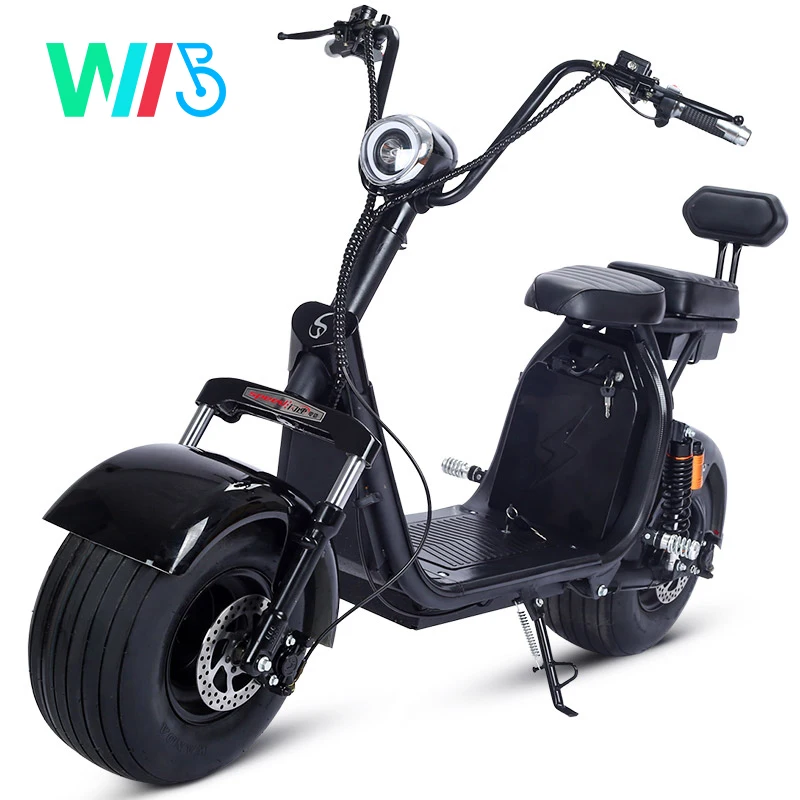 Factory Direct  60V 1000W 1500W 2000W 12Ah Lithium Battery Adult 2 Fat Tyres Adult Electric Motorcycle Electric Scooter Citycoco