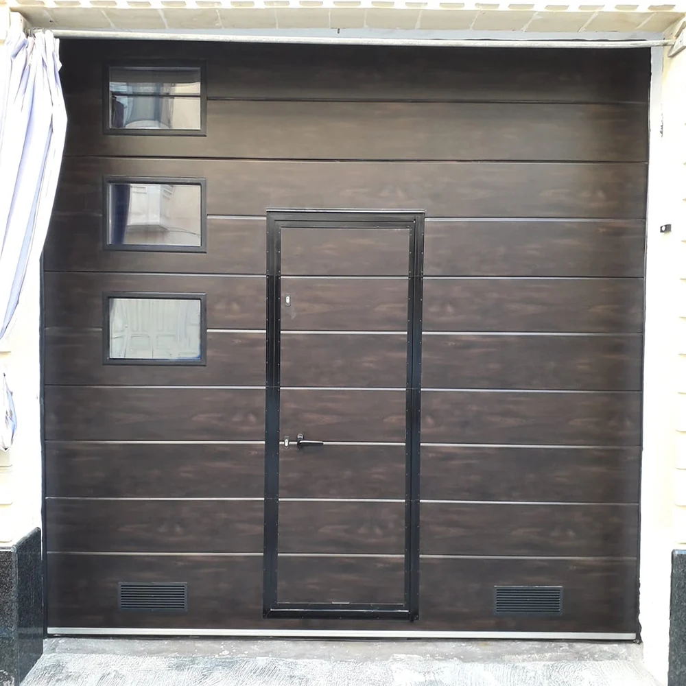 Used Sliding Sectional  Garage door with Pedestrian door customized
