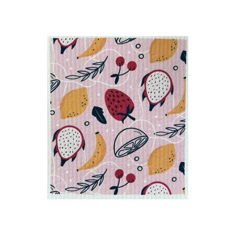 Custom Dish Towels Printed Cellulose Cotton Swedish Sponge Dish Clothes Towel Cellulose Dish Cloth Customized
