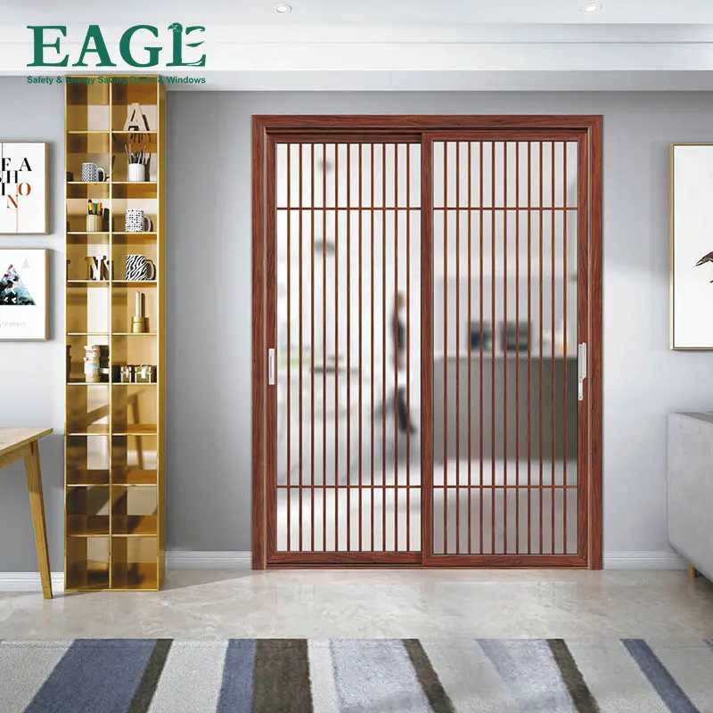 Wholesale Price Modern Design Powder Coated Aluminium Frame Patio Door Aluminum Double Glass Sliding Door