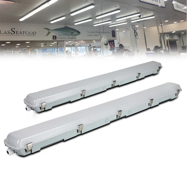 ETL DLC Premium 20W-80W IP66 T8 Светодиодная лампа Водонепроницаемая линейная Тройная с корпусом для ПК