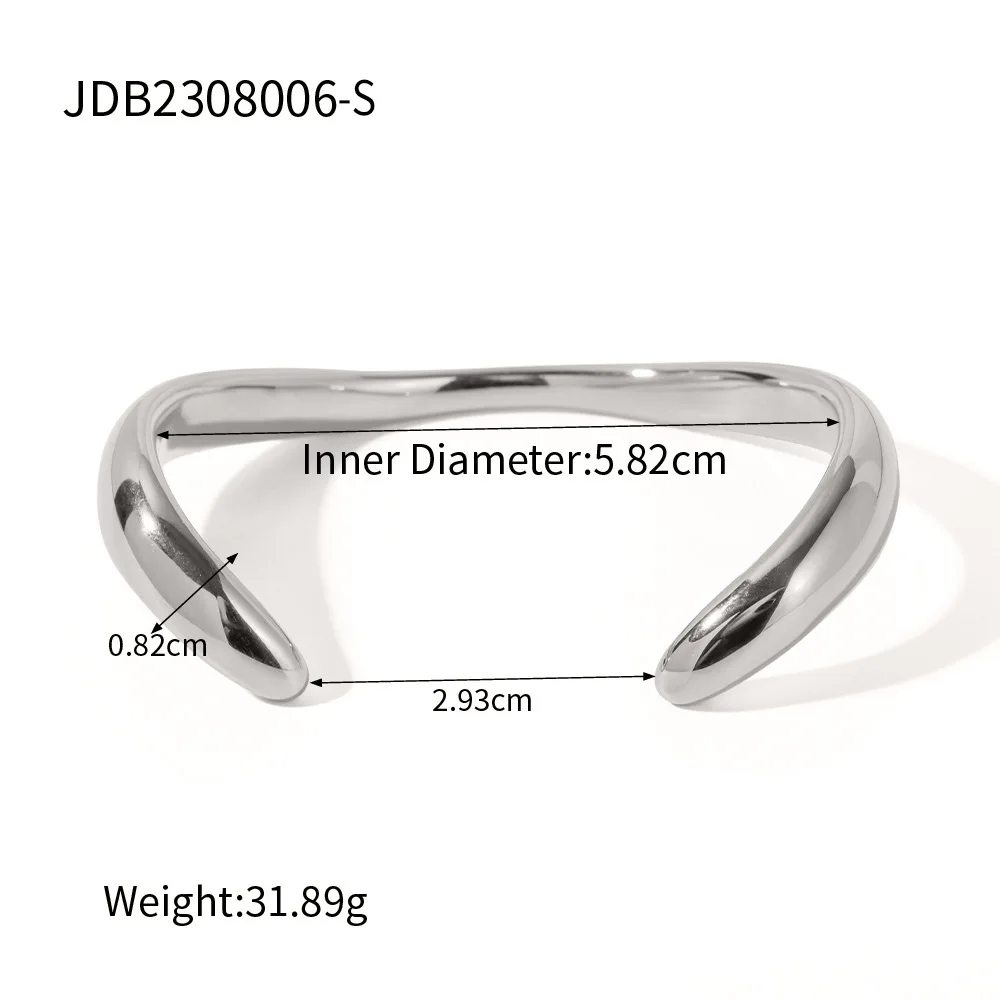 New Arrival 18K Gold Plated Stainless Steel Hip Hop Girl Fashion Irregular Bracelets Bangles for Women