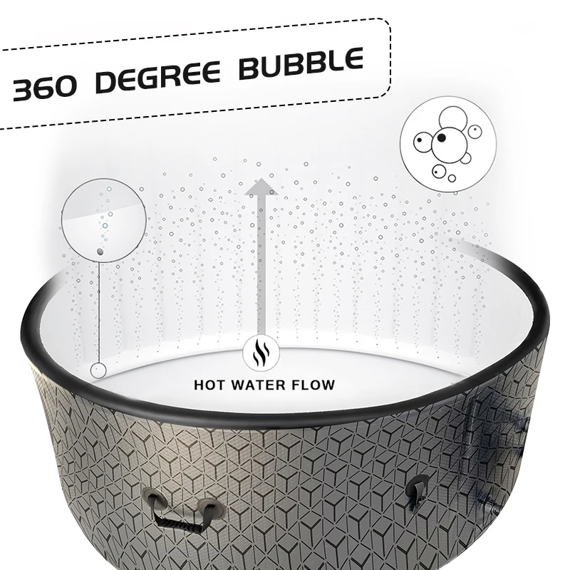 Vanace 10 Person Round Outdoor Portable Infalted Massage Hot Tub Swimming Pool SPA Jacuzzis with SPA Machine