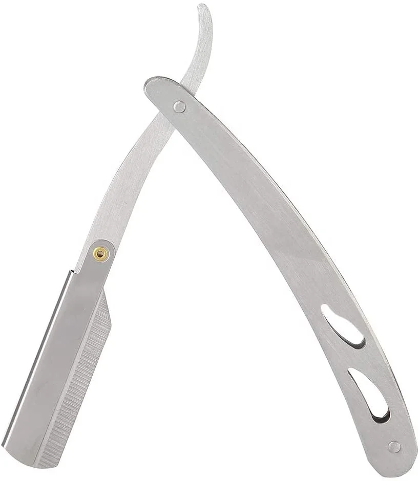 Best Stainless Steel Professional Barber Straight Edge Razor Cut Throat Replaceable Razor Shaving Tool