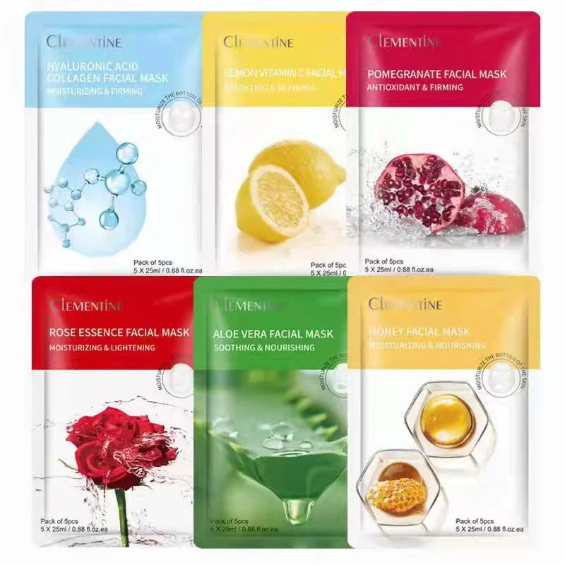 Wholesale Korean Whitening Moisturizing Sheet Fruit Beauty Skin Care Facial Mask Female Face Mask