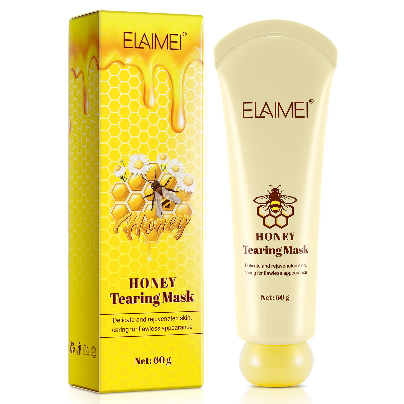 ELAIMEI face oil control clean pores shrink pore dirt blackhead remover mask,honey wholesale functional peel off facial mask