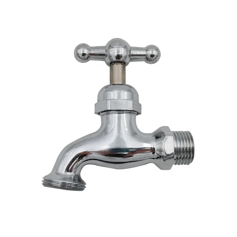 
zinc polished garden hose bibcock 1/2 slow open wall mounted water tap chromed basin faucet bathroom accessory 