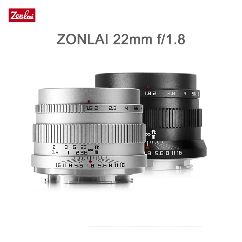 Zonlai 22mm F1.8 Manual Prime Lens for Fuji for Sony E-mount for Micro 4/3 a6400 X-T3 X-T4 XS-10 X-E3 X-A2 Mirrorless Camera
