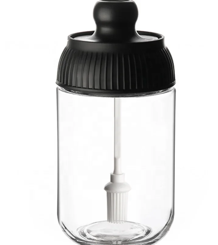 250ml kitchen package set oil spoon glass bottle chili sauce pickle sesame pepper honey bee condiments cruet with cap