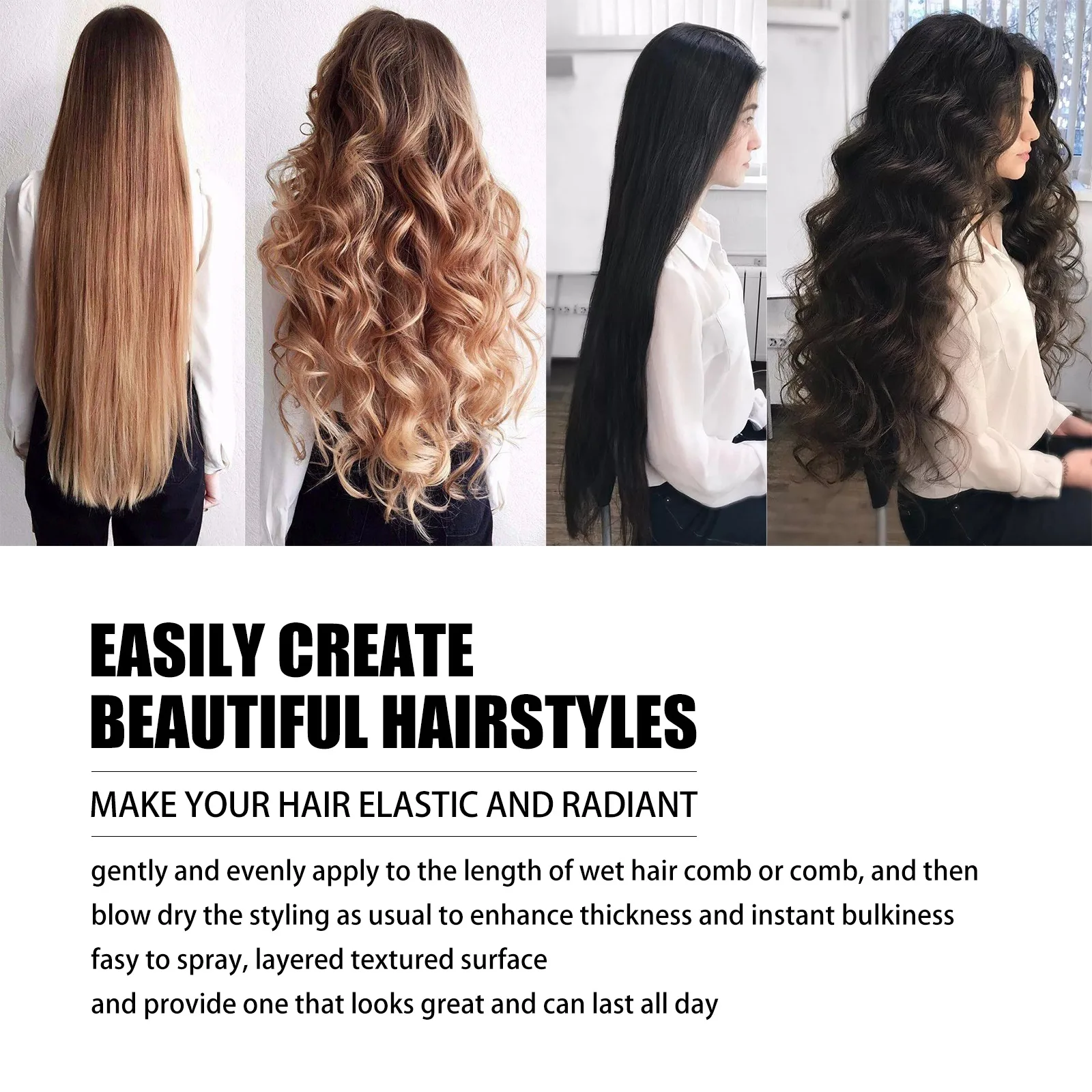 New Arrival Hair Styling Spray Moisturizing Long-lasting Curly Hair Styling Gel Hair Styling Fluffy Gel Water