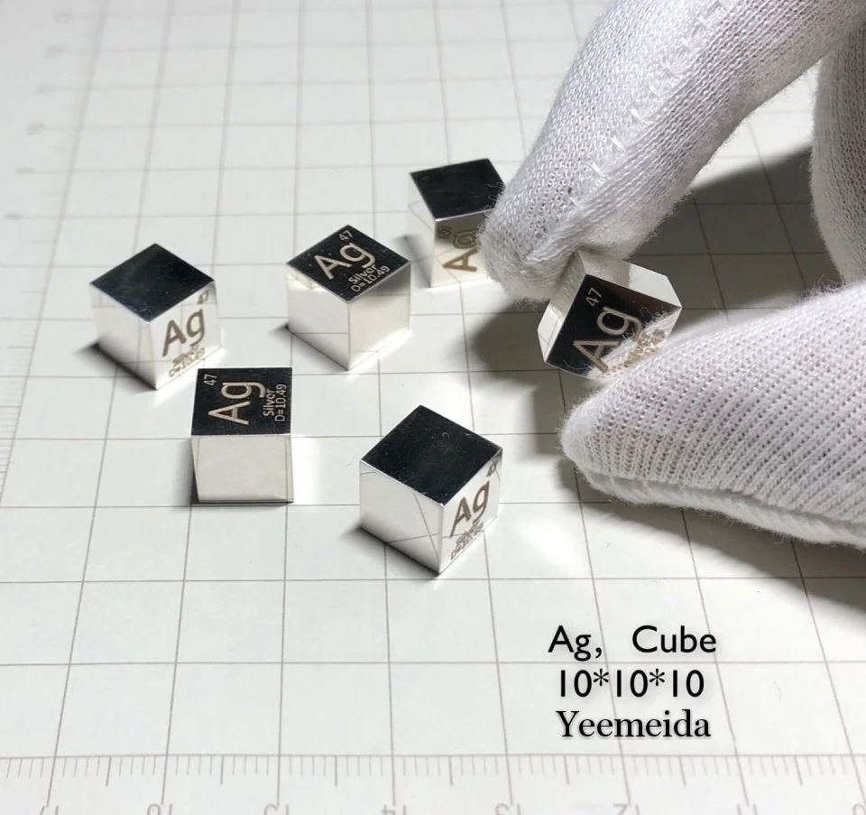 10 X 10 X 10mm 6-Sided Mirror Polished Metal Aurum Cube Periodic Table Of Elements Cube (AU 99.99%)