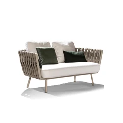 Outdoor patio furniture with aluminum frame leisure double seats sofa weaving Love seat