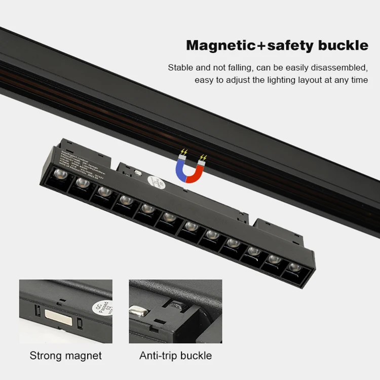 Ushine High Brightness Indoor Store Office Home Surface Mounted Aluminum COB LED Magnetic Track Light