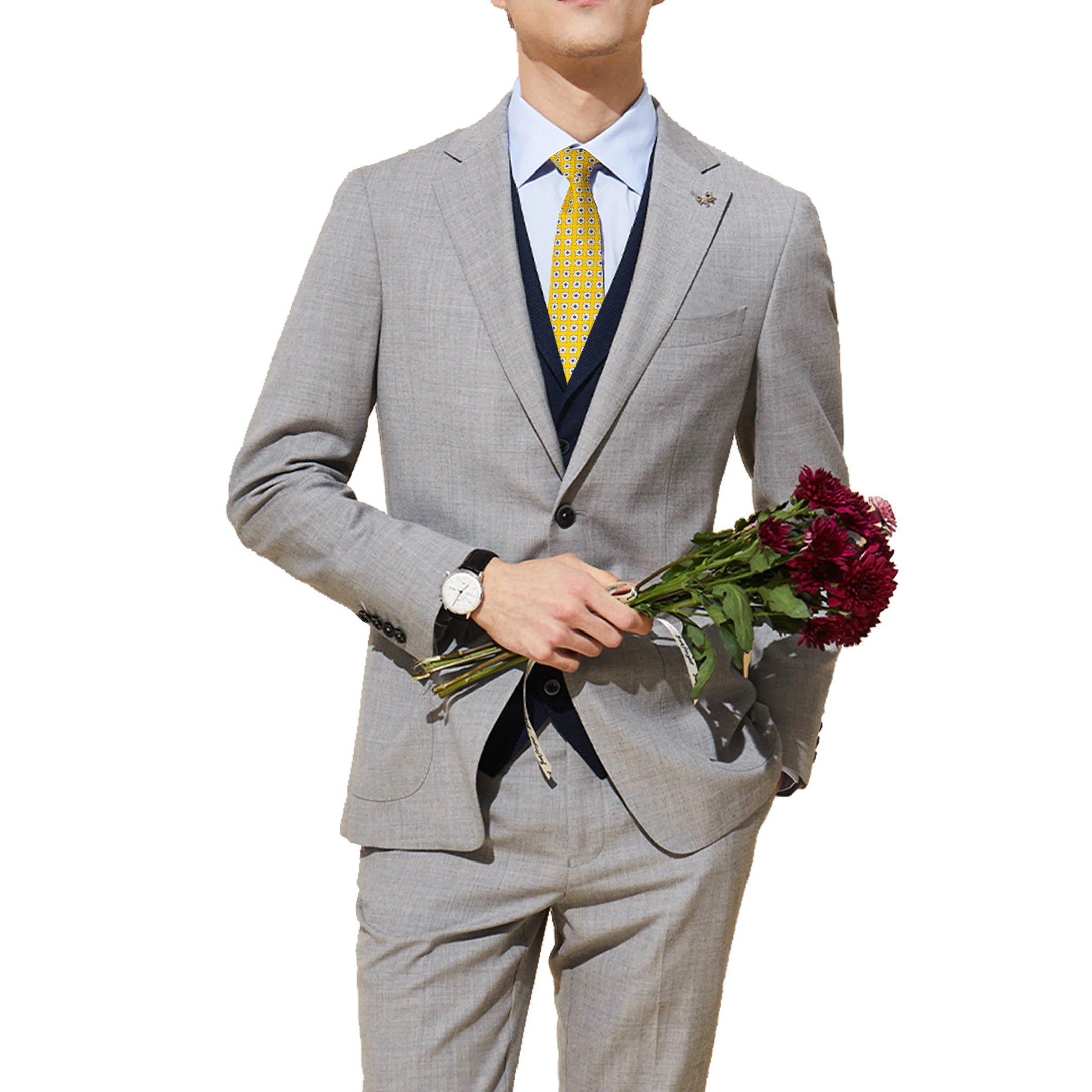 
 Мужской галстук для костюма, деловой разноцветный галстук в полоску с напуском, галстук из смешанного шелка и хлопка  