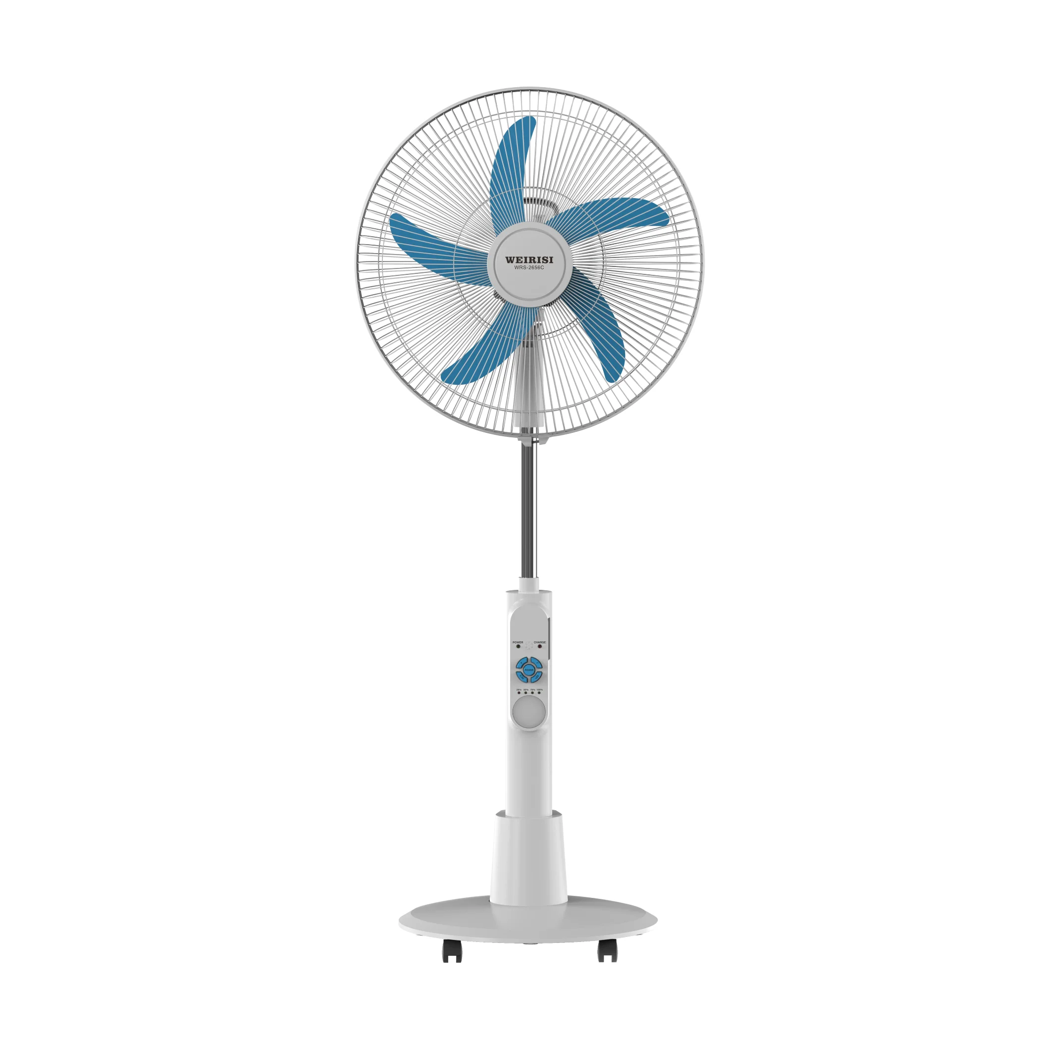 WEIRISI WRS-2658C AC DC Operated Oscillation 4 Speed 18 Inch Rechargeable Stand Fan