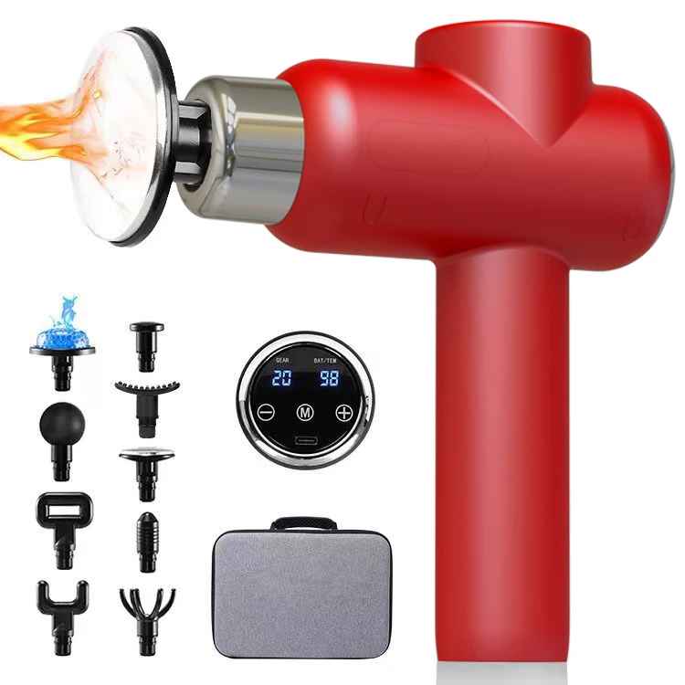 New Model Deep Tissue Hot Cold Body Massager 20 Speed Percussion Vibration Fitness Massager Heating Muscle Massage Gun